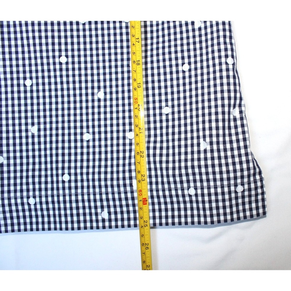 Coldwater Creek Gingham Check Plaid Polka Dot Navy Blue White Tunic Shirt Top PS - Picture 10 of 12